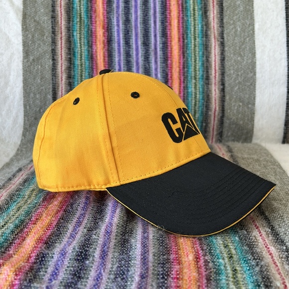 NWOT CAT Caterpillar Equipment hook and loop back 5 panel trucker baseball hat - Picture 3 of 7